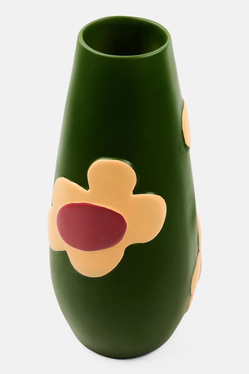 Muy Mucho Ceramic Flower Vase, Green
